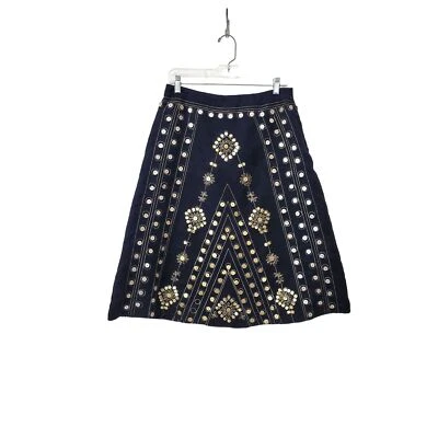Carole Little Black Faux Suede A-Line Skirt with Sequins - Image 1 of 4