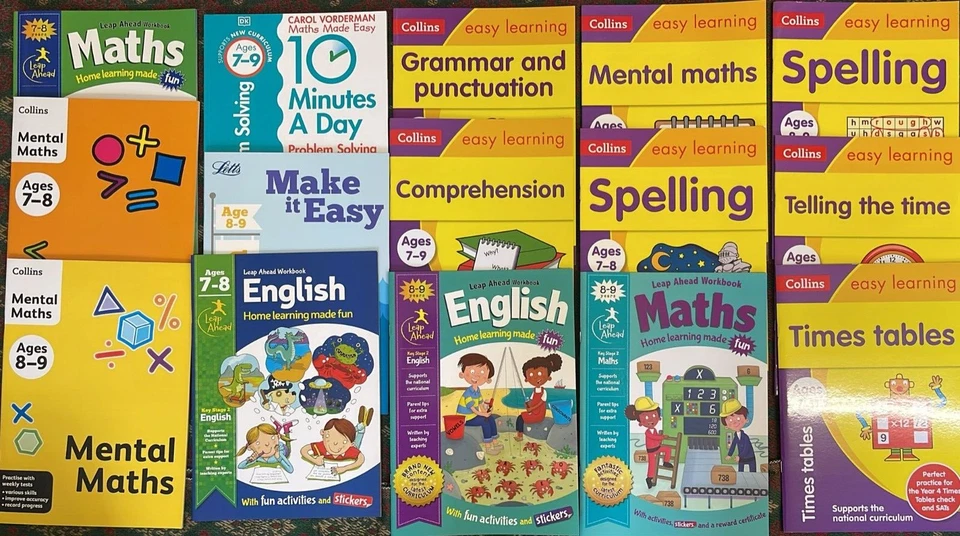 KS2 Home schooling Numeracy Literacy Pack of 15 Workbooks Age 7-9 years New Gift - Image 1 of 4