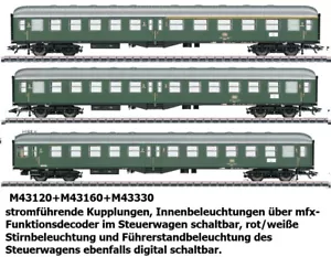 Märklin 43120 43160 43330 vagón de entrada media DB Ep 4 iluminación interior NUEVO 1:87 - Imagen 1 de 8