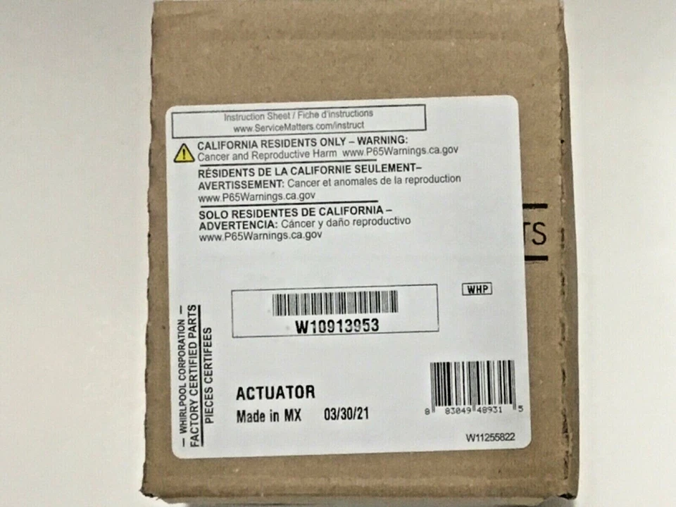Genuine OEM Whirlpool Washer Washing Machine Actuator W10913953 - Image 1 of 3