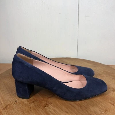 Kate Spade Shoes Womens 6 M Heels Pumps Blue Suede Classic Slip On Square Toe - Image 1 of 4