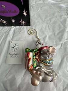 Christopher Radko Christmas Ornament MOUSECAPADE MOUSE WITH GIFTS - Picture 1 of 8