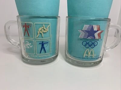Set Of 2 Olympic 1984 XXIII Olympiad Los Angeles McDonald's Glass Cup Mugs - Image 1 of 4