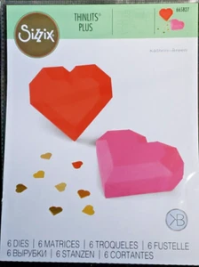 Sizzix Thinlits PLUS Die Set 6 pezzi - Geo Heart Box 665827 di Kath Breen febbraio 2022 - Foto 1 di 9