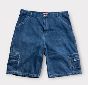 Y2K Long Baggy Shorts Adult Size 40 Blue Denim Skater Grunge Walnut Creek Brand - Picture 1 of 10