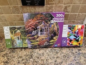 3 NEW Puzzles.!! Lake Scene, Colorful Windmills, Secret Hideaway.  - Picture 1 of 10