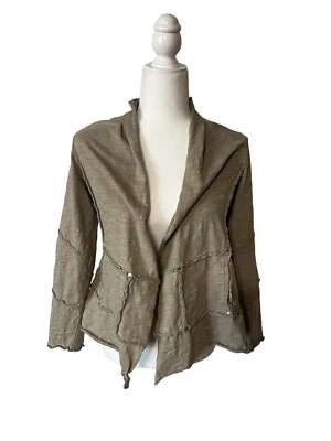 Cárdigan abierto verde gris neón Buda para mujer chaqueta chal envoltura algodón talla S Foto 1 de 4