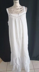 Sonoma White Women's Size 1X Maxi Sundress Floral Raised Dot Pattern - Picture 1 of 16