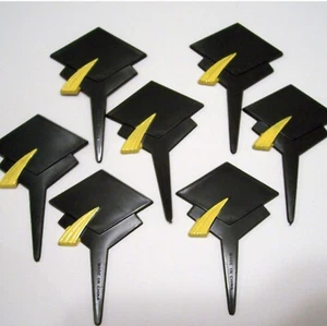Lot of 24 Graduation Hats Cupcake Picks, Grad Cap College NOS - Picture 1 of 3