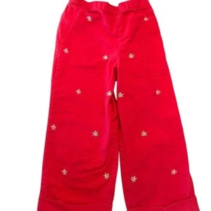 Vintage Castaway Disney Girls Red Embroidered Pants Size 5 Elastic Waistband - Picture 1 of 5