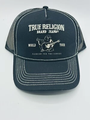 Бейсболка мужская True Religion с красным логотипом Buddha черная бейсболка с сеткой для дальнобойщиков - Изображение 1 из 2