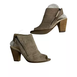 Paul Green Leather Peep Toe Zip Alexandra Braided Leather Booties Size 9 - Picture 1 of 7