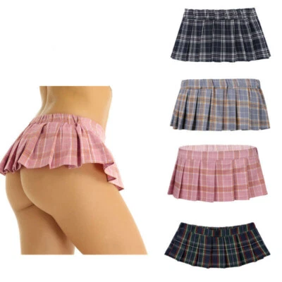 DE Damen Minirock Sexy Cosplay Schulmädchen Röcke Faltenrock Mini Skater Dessous - Bild 1 von 2