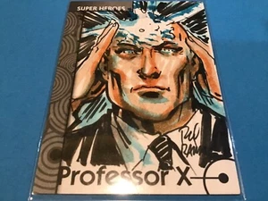 2013 Marvel Fleer Retro udc Professor X signed by Rodney Ramos 1:1 sketch #30 - Bild 1 von 3