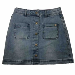 Tommy Hilfiger Blue Jean Skirt Juniors 12 Denim Button Down & Front Pockets - Picture 1 of 12