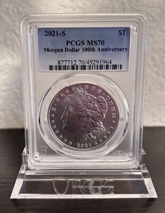 2021-S Silver Morgan Dollar 100th Anniversary - PCGS MS70 2021 S - Picture 1 of 3