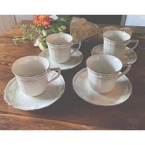 Noritake Ivory China Rothschild Cup And Saucer Set Of 4 - Picture 1 of 7