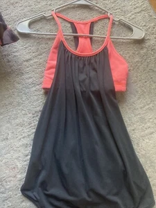 Camiseta sin mangas Lululemon sujetador talla 4 para mujer incorporada gris con naranja - Imagen 1 de 8