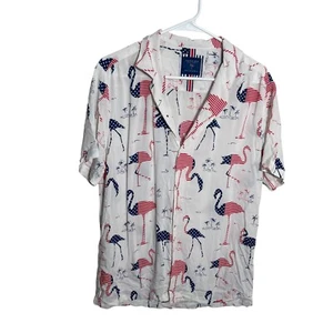 Cactus Man Ricky Singh Shirt Men's Medium Flamingo America USA Patriotic White - Picture 1 of 9