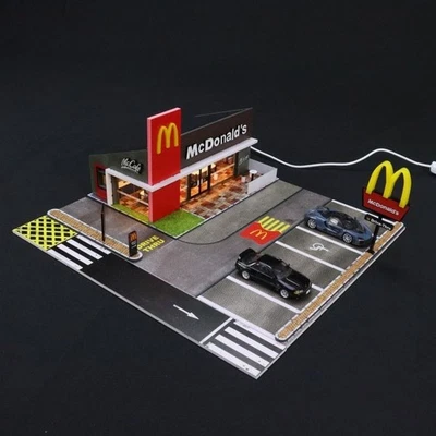 Diorama 1/64 Parking Lot Model LED Diecast Car Garage Scene Display Case Gift AU - image 1 of 4