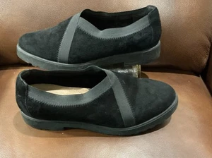 Clarks schwarze Wildlederschuhe 10M Slipper - Bild 1 von 4