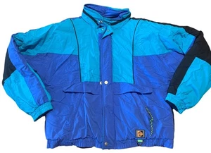 Vintage 90s Pacific Trail Winter Heat Ski Coat XL Blue & Black Nylon Kids 18-20 - Picture 1 of 9