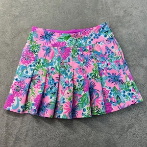 Lily Pulitzer Skort Damen 0 rosa luxuriös Blumen Jakobsmuschel Rock Tennis Stretch - Bild 1 von 9