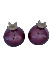 Vintage Granatapfel Salz & Pfefferstreuer Pflaume Koralle - Bild 1 von 3