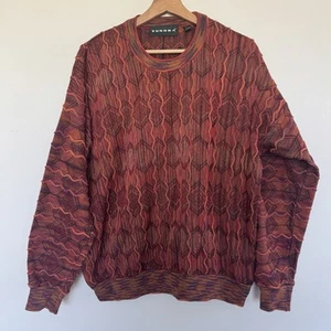 Vintage 90s Tundra Sweater Herren Medium Bunt Coogi Style Pullover Sweatshirt - Bild 1 von 13