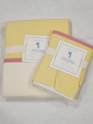 New Pottery Barn Kids Retro Preppy Border Twin Duvet Cover & Sham READ - Image 1 of 4