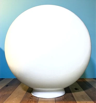 Vintage 10" WHITE MILK GLASS BALL CEILING PENDANT LIGHT FIXTURE GLOBE LAMP SHADE - Image 1 of 2
