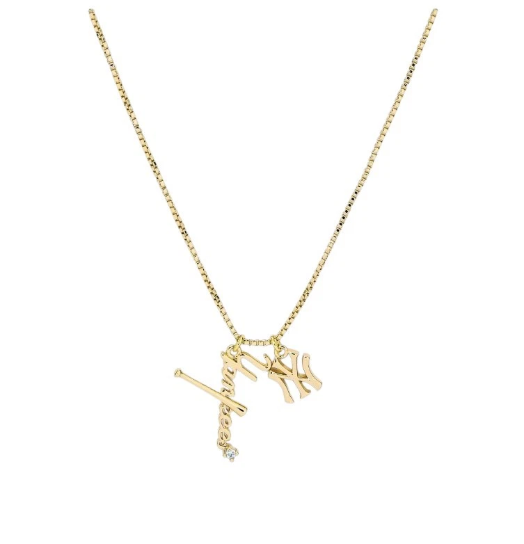 Bijoux Sport by Luv Aj MLB Gold Plated Brass Charm Necklace New York Yankees - Image 1 of 1