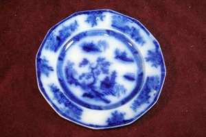 Mid 19th Century Flow Blue Ironstone Chapoo 6.25" Plate - Picture 1 of 5