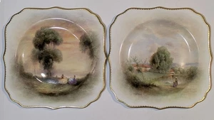 Pair Royal Doulton Cabinet Plates — Signed Curnock — After Corot - Imagen 1 de 16