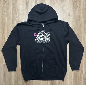 Y2K ADIO Heartagram Skateboarding Black Zip Up Hoodie Size L - Picture 1 of 7