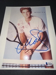 Fotografía 8x10 firmada autografiada por Monica Seles BAS Beckett autenticada - Imagen 1 de 4