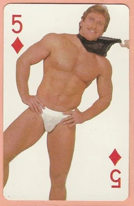 1982 Chippendales Single Swap Playing Card, Male Dancer, Five of Diamonds - VG - Picture 1 of 2