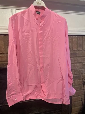Camisa Bocci con botones para hombre grande seda rosa italiana limpieza en seco solo goma burbuja Foto 1 de 3