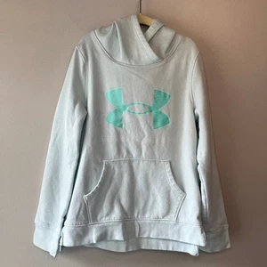 Under Armour Girls Fleece Hoodie Sweatshirt Light Blue Size Youth Medium - Picture 1 of 6