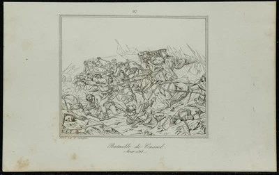 1845 - Bataille de Cassel - Gravure ancienne - Guerre de succession de Flandre - Photo 1/4