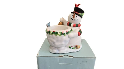 ☃️De colección PartyLite P9890 Campana de Nieve Soporte Votivo Muñeco de Nieve Pájaros Campana con Caja Original Foto 1 de 4