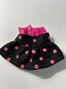 Vestido a lunares negro y rosa para muñeca Labubu The Monsters - Imagen 1 de 2