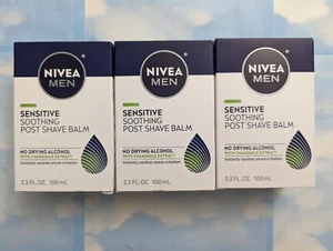 LOT (3) NIVEA MEN SENSITIVE SOOTHING POST SHAVE BALM CHAMOMILE 3.3 FL OZ - Picture 1 of 2