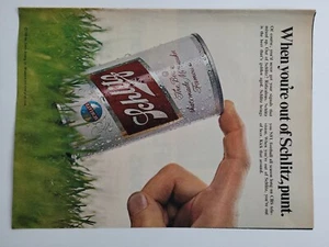 Lata de cerveza Schlitz 1969 fútbol punt anuncio vintage - Imagen 1 de 1