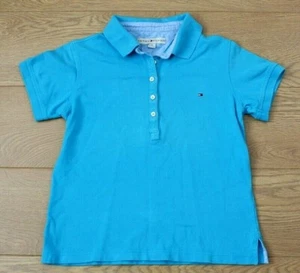 Tommy Hilfiger Polo Shirt Ladies Designer Aqua Blue Size Medium - Picture 1 of 11