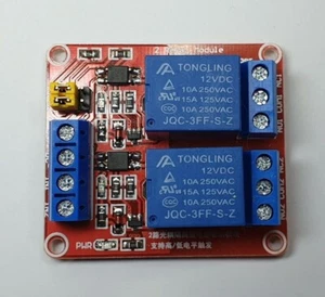 Power Relay Module X 2 - Relay 5V or 12V High Low Level Octocoupler - Free P&P - Picture 1 of 9