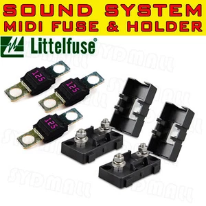 3PCS MIDI BOLT FUSES 125AMP + 2 HOLDERS FOR DUAL BATTERY AND MEGA SOUND SYSTEM - Bild 1 von 4