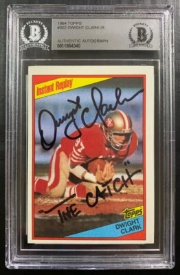 DWIGHT CLARK The Catch BAS AUTO 1984 Topps #352 Authentic Autograph - Image 1 of 4
