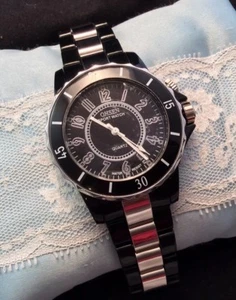 OHSEN Water Resistant Black And Silver Quartz Watch New Battery Works - Picture 1 of 11