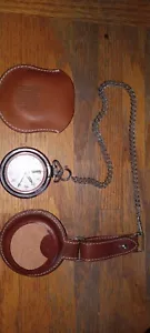 Swiss Army Pocket Watch, W/New Battery,Also fob & Leather Cases - Picture 1 of 3